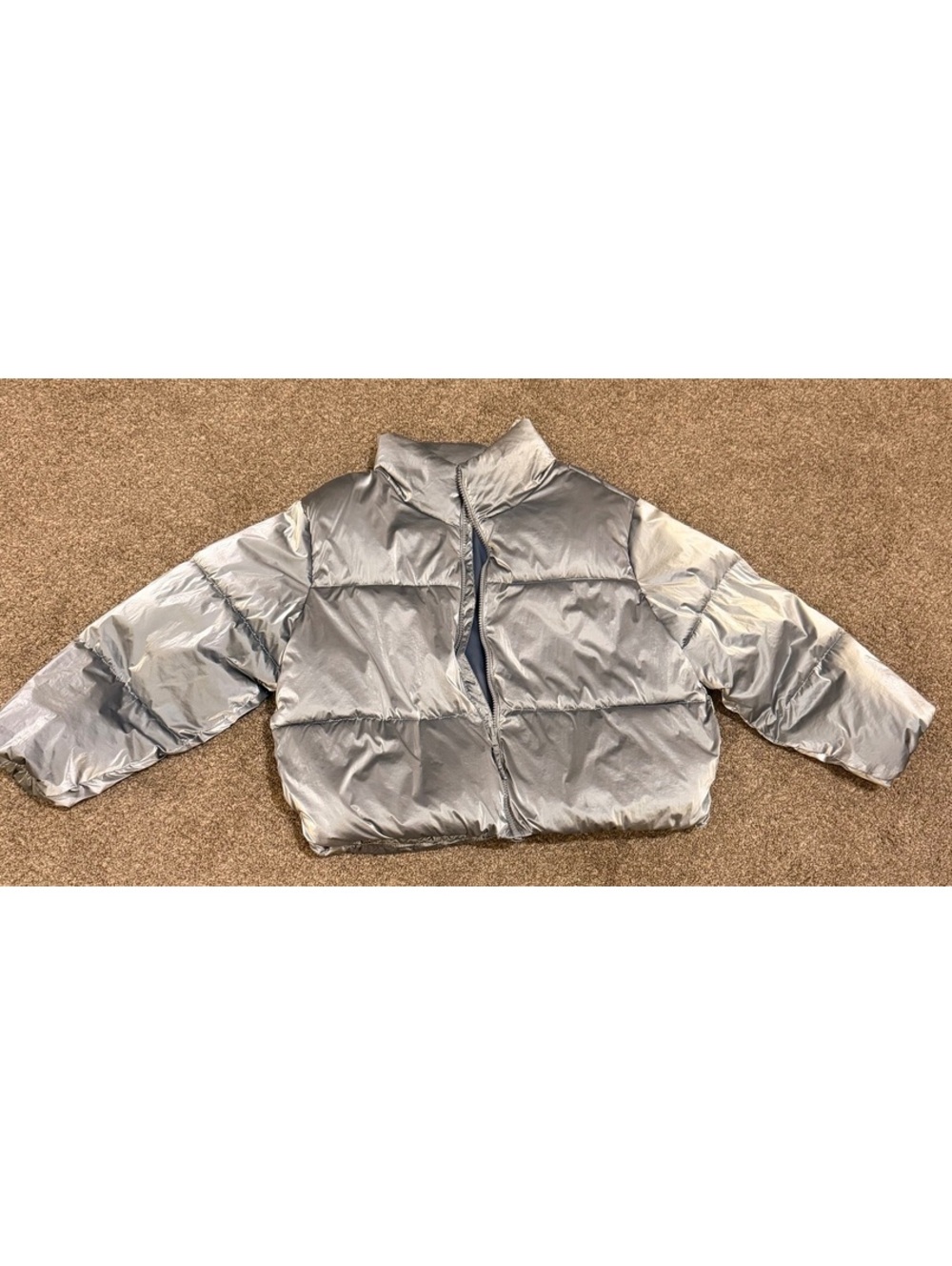 Old Navy Novelty Shine Dusty Blue Puffer Jacket Women’s XL